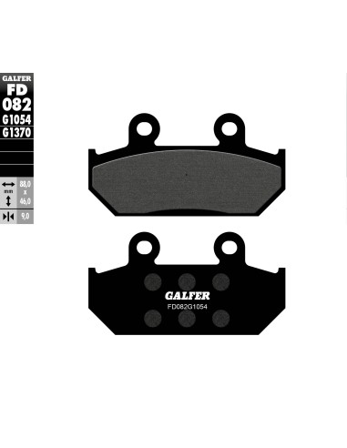 GALFER KLOCKI HAMULCOWE KH124 / KH412 PÓŁMETALICZNE