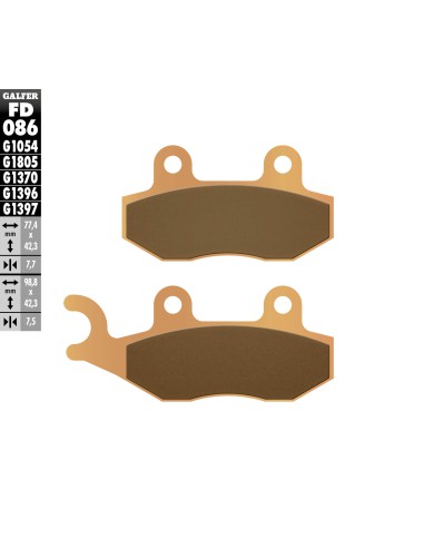 GALFER KLOCKI HAMULCOWE KH135 / KH214 SPIEK METALICZNY (ZŁOTE) OFF ROAD