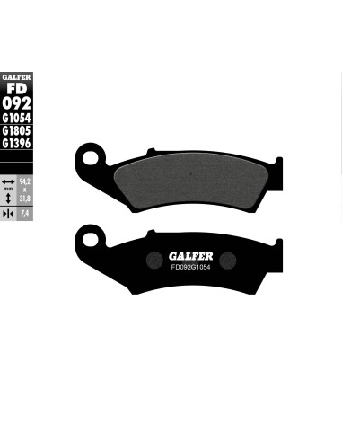 GALFER KLOCKI HAMULCOWE KH125 PÓŁMETALICZNE