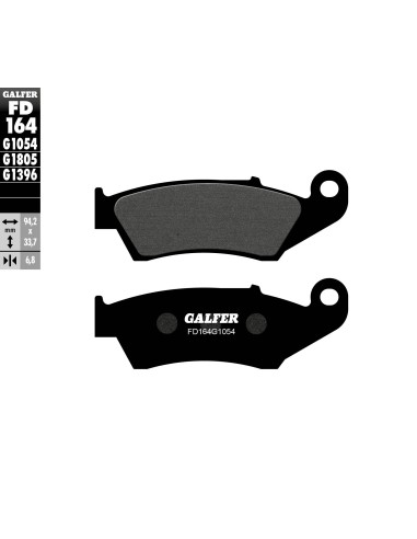 GALFER KLOCKI HAMULCOWE KH185 PÓŁMETALICZNE