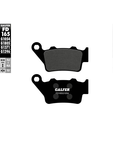 GALFER KLOCKI HAMULCOWE KH208 / KH213 PÓŁMETALICZNE