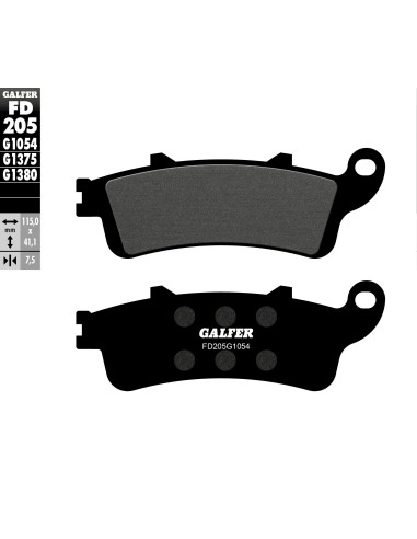 GALFER KLOCKI HAMULCOWE KH261 / KH281 PÓŁMETALICZNE