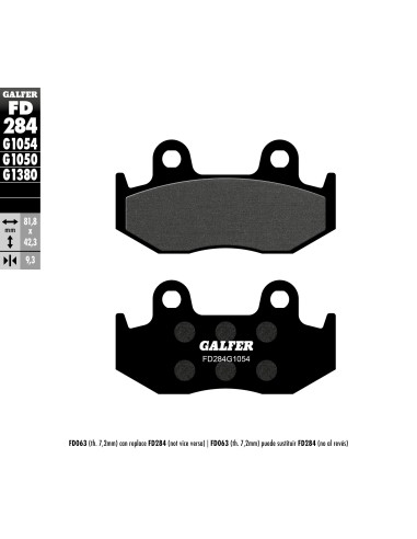 GALFER KLOCKI HAMULCOWE KH323 PÓŁMETALICZNE (GRUBOŚĆ 9,2 MM)