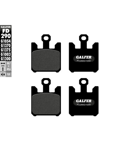 GALFER KLOCKI HAMULCOWE KH369/4 PÓŁMETALICZNE (4 SZT.)