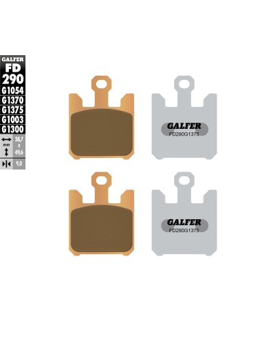 GALFER KLOCKI HAMULCOWE KH369/4 SPIEK METALICZNY (ZŁOTE) SPORT