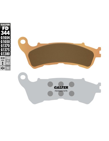 GALFER KLOCKI HAMULCOWE KH388 SPIEK METALICZNY (ZŁOTE) SPORT, PRZÓD HONDA CBF/CB/DN-01/GL 1800/NC 700/XL 1000V/XL 700V/VFR 800,