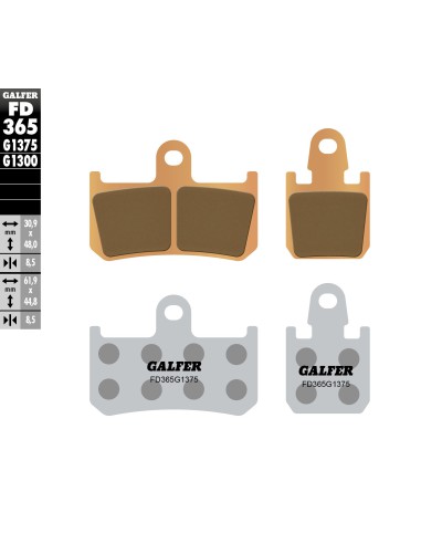 GALFER KLOCKI HAMULCOWE KH442/4 SPIEK METALICZNY (ZŁOTE) SPORT