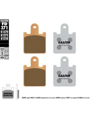 GALFER KLOCKI HAMULCOWE KH417/4 SPIEK METALICZNY (ZŁOTE) SPORT