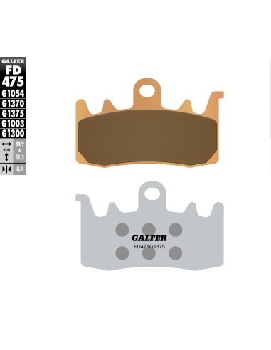 GALFER KLOCKI HAMULCOWE KH630 SPIEK METALICZNY (ZŁOTE) SPORT