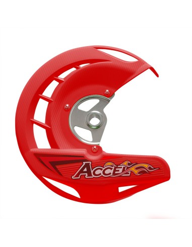 ACCEL OSŁONA TARCZY HAMULCOWEJ PRZÓD HONDA CRF 250/450R,X '04-'14, CR 125/250 '04-'07 KOLOR CZERWONY (FDG-01RD)