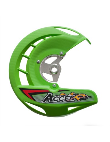 ACCEL OSŁONA TARCZY HAMULCOWEJ PRZÓD KAWASAKI KXF 250/450 '06-'18 KOLOR ZIELONY (FDG-03GR) - PROMOCJA