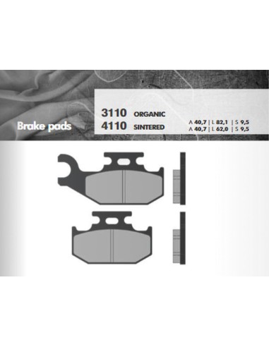 BRENTA KLOCKI HAMULCOWE KH317 / KH414 SPIEK METALICZNY (ZŁOTE) (GRUBOŚĆ 9,5MM ) (FT 4110)