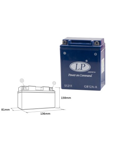 LANDPORT AKUMULATOR ŻELOWY GB12A-A (MG LB12A-4) 12V 12AH 134X80X161 BEZOBSŁUGOWY - ZALANY (4)