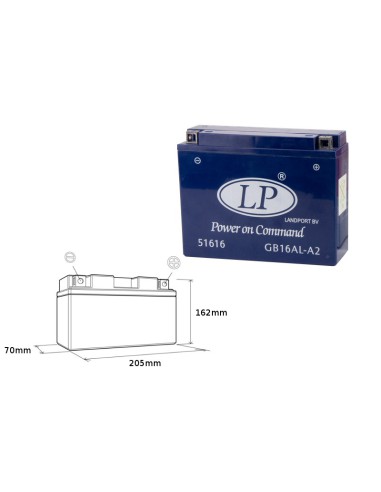 LANDPORT AKUMULATOR ŻELOWY GB16AL-A2 (MG LB16AL-A2) (YB16ALA2) BEZOBSŁUGOWY - ZALANY (4)