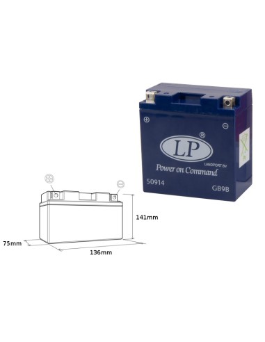 LANDPORT AKUMULATOR ŻELOWY GB9B (MG LTX9A-4) 12V 9AH 136X75X141 BEZOBSŁUGOWY - ZALANY (10)