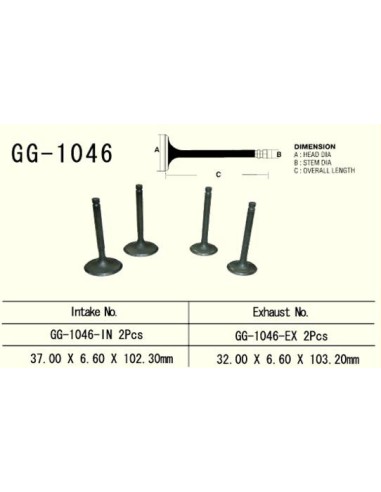 VESRAH ZAWÓR WYDECHOWY HONDA XR 650R '00-'07, TRX 700XX '08-'16 (2 NA POJAZD) (32,0X6,6X103,2 MM) (OEM: 14721-MBN-670) (1SZT.)