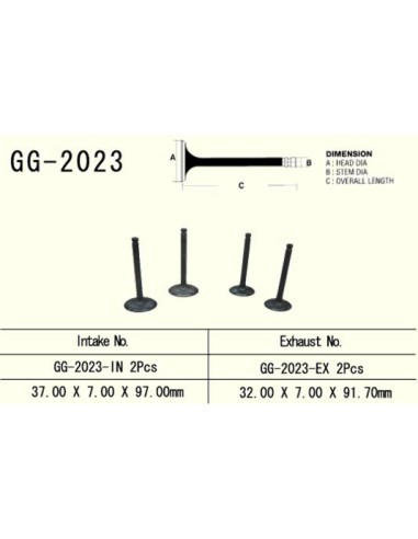 VESRAH ZAWÓR WYDECHOWY YAMAHA YFM 600 GRIZZLY '98-'01, XT 600 '87-'03, TT600 (2 NA POJAZD) (32,0X7,0X91,7 MM) (OEM:1VJ-12121-00)