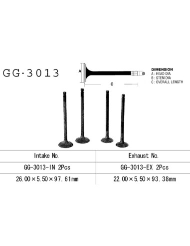 VESRAH ZAWÓR WYDECHOWY SUZUKI GZ 250 99-10, GN 250, DR 250, LT 300 E '87-89' (OEM: 12912-38200,12911-38201) (1SZT.) (MADE IN