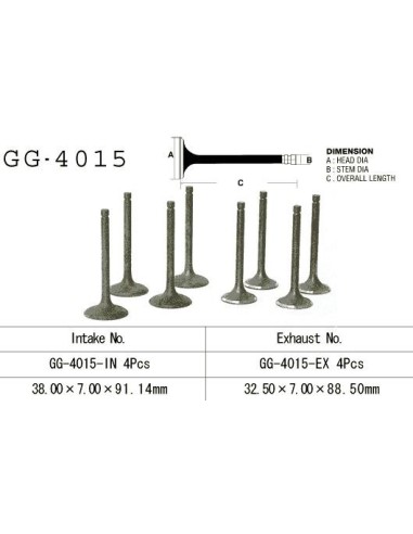 VESRAH ZAWÓR SSĄCY KAWASAKI KLR 650 '87-'09, GPZ 1100 UNITRAK '83-'85, ZN 1100B LTD '84-85' (OEM: 12004-1021,12004-1087) (1SZT.)