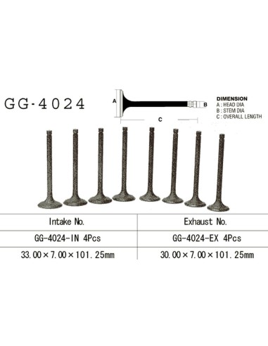 VESRAH ZAWÓR WYDECHOWY KAWASAKI VN 1500/1600 '87-'08 (OEM: 12005-1090,12005-1268) (1SZT.) (MADE IN JAPAN)