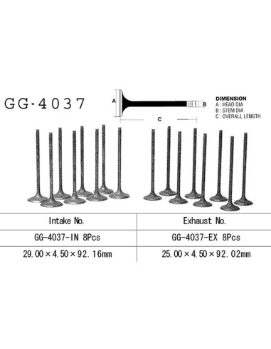 VESRAH ZAWÓR WYDECHOWY KAWASAKI ZX 9R '94-97, ZXR 750L '94-95' (OEM: 12005-1198) (1SZT.) (MADE IN JAPAN)