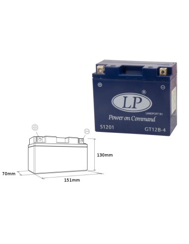 LANDPORT AKUMULATOR ŻELOWY GT12B-4 (MG LT12B-4) 12V 11AH 151X70X130 BEZOBSŁUGOWY - ZALANY (6)