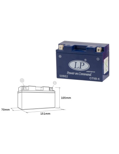 LANDPORT AKUMULATOR ŻELOWY GT9B-4 (MG LT9B-4) 12V 8AH 150X69X105 BEZOBSŁUGOWY - ZALANY (6)