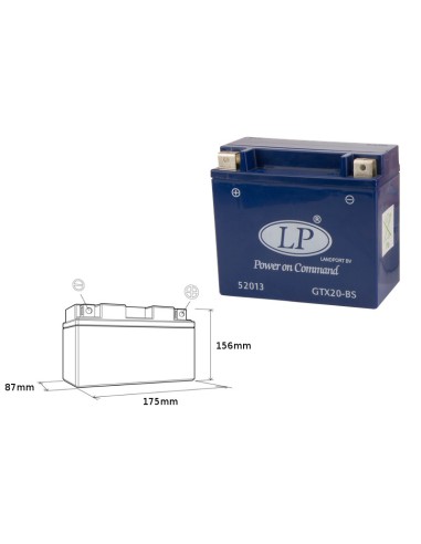 LANDPORT AKUMULATOR ŻELOWY GTX20-4 (MG LTX20-4) 12V 18AH 175X87X156 BEZOBSŁUGOWY - ZALANY - ZASTĘPUJE GTX20BS L (4)