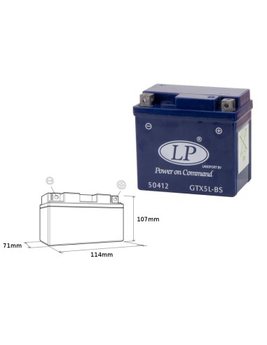 LANDPORT AKUMULATOR ŻELOWY GTX5-3 (MG LTX5-3) 12V 4,5AH 114X71X107 BEZOBSŁUGOWY - ZALANY - ZASTEPUJE GTX5LBS L (6)