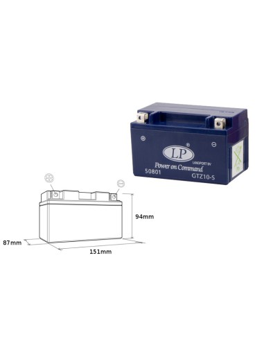 LANDPORT AKUMULATOR ŻELOWY GTZ10-S (MG LTZ10-S) 12V 8,6AH 150X86X95 BEZOBSŁUGOWY - ZALANY (4)