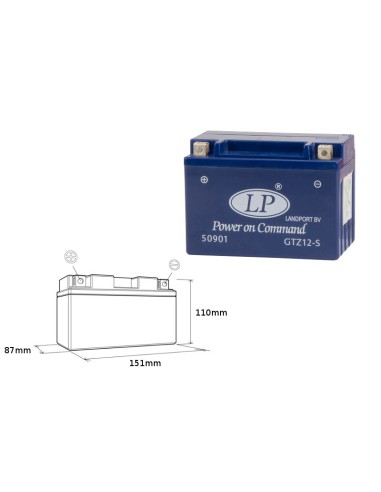 LANDPORT AKUMULATOR ŻELOWY GTZ12-S (MG LTZ12-S) 12V 11AH 150X86X110 BEZOBSŁUGOWY - ZALANY (6)