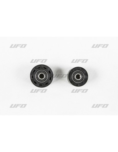 UFO ROLKA KOMPLET 2 SZT.GÓRA I DÓŁ ŁAŃCUCHA HONDA CRF 250R '12-18, CRF 450R/X '12-16 KOLOR CZARNY (8X38X24MM) I (8X34X24MM)