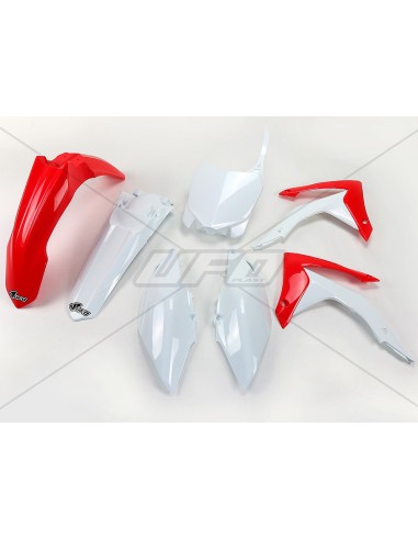 UFO KOMPLET PLASTIKÓW HONDA CRF 450 '13-'16, CRF 250R '14-'17 KOLOR OEM (CZERWONY/BIAŁY) (HO116E999)