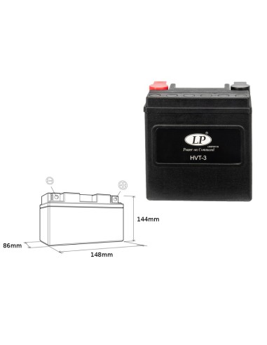 LANDPORT AKUMULATOR HVT-3 (MH HVT-3) 12V 14AH 148X86X144 HEAVY V-TWIN BEZOBSŁUGOWY - ZALANY (ZWIĘKSZONY PRĄD ROZRUCHOWY 220A)