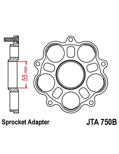 JT ADAPTER ZĘBATKI TYLNEJ DUCATI 748/796/800/848/916/1000/1100