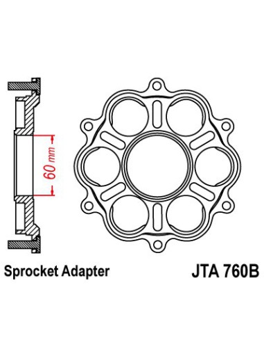 JT ADAPTER ZĘBATKI TYLNEJ DUCATI 1098/1099/1198, MULTISTRADA 1200, DIAVEL 1198