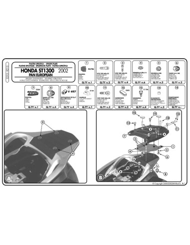 KAPPA STELAŻ KUFRA CENTRALNEGO HONDA ST 1300 PAN EUROPEAN (02-14) ( Z PŁYTĄ MONOKEY )