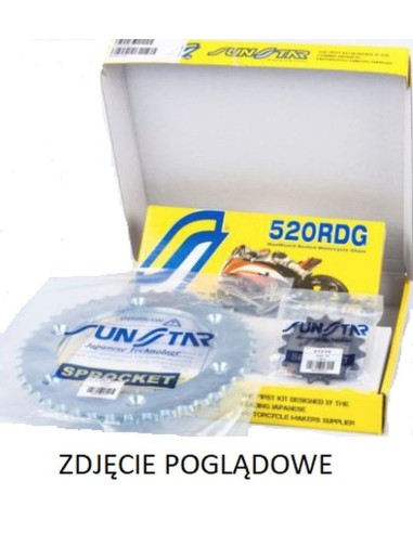 SUNSTAR ZESTAW NAPĘDOWY YAMAHA XTZ 660 TENERE (91-95) STANDARD (15/45/110) (DO 750CC) (SUN37215/SUN1-3538-45/SS520RDG-110N)