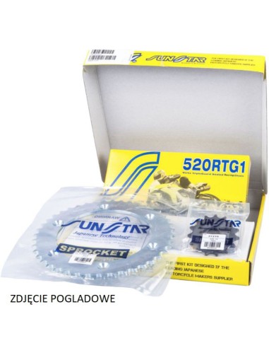 SUNSTAR ZESTAW NAPĘDOWY YAMAHA MT 03 06-12 PLUS ZŁOTY (15/47/112) (DO 1000CC) (SUN38715/SUN1-3541-47/SS520RTG1-112G)