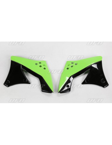 UFO OSŁONY CHŁODNICY KAWASAKI KXF 250 '09-'12 KOLOR OEM (ZIELONY/CZARNY)