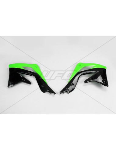 UFO OSŁONY CHŁODNICY KAWASAKI KXF 450 '12-'15 KOLOR OEM (ZIELONY/CZARNY)