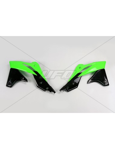 UFO OSŁONY CHŁODNICY KAWASAKI KXF 250 '13-'16 KOLOR OEM (ZIELONY/CZARNY)