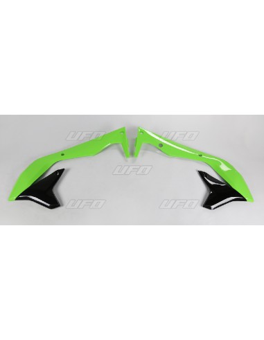 UFO OSŁONY CHŁODNICY KAWASAKI KXF 450 '16-'17 KOLOR OEM (ZIELONY/CZARNY)