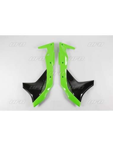 UFO OSŁONY CHŁODNICY KAWASAKI KXF 250 '17-'20 KOLOR OEM '17-'18 I '20 (ZIELONY/CZARNY)