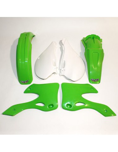 UFO KOMPLET PLASTIKÓW KAWASAKI KX 125 / 250 '99-'02 KOLOR OEM (ZIELONY/BIAŁY) (KA200E999)