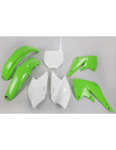 UFO KOMPLET PLASTIKÓW KAWASAKI KXF 250 '04-'05 KOLOR OEM (ZIELONY/BIAŁY) (KA203E999)