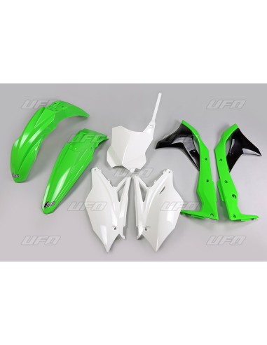 UFO KOMPLET PLASTIKÓW KAWASAKI KXF 250 '17 KOLOR OEM (ZIELONY/BIAŁY/CZARNY) (KA224E999)