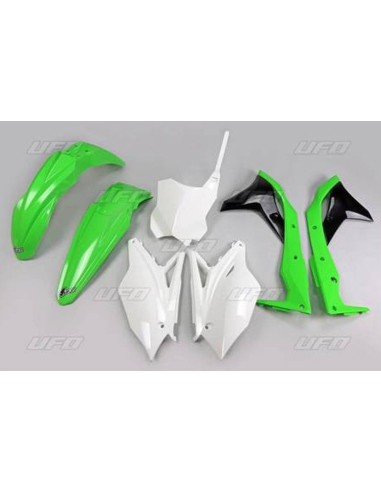 UFO KOMPLET PLASTIKÓW KAWASAKI KXF 250 '18-'20 KOLOR OEM '19 (BIAŁY/ZIELONY) (KA225E999A)