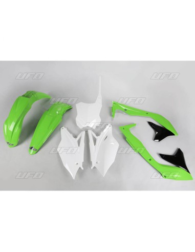 UFO KOMPLET PLASTIKÓW KAWASAKI KXF 450 '18 KOLOR OEM (ZIELONY/BIAŁY/CZARNY) (KA226E999)