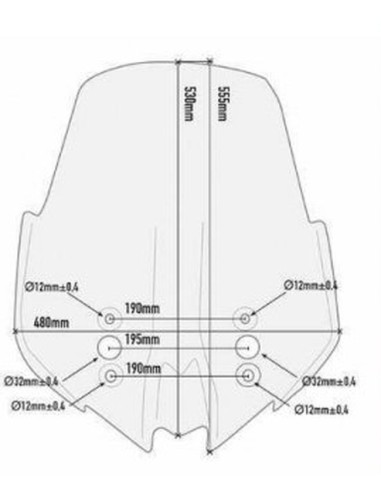 KAPPA SZYBA KAWASAKI VERSYS 1000 (17-18) 53 X 48 CM PRZEZROCZYSTA